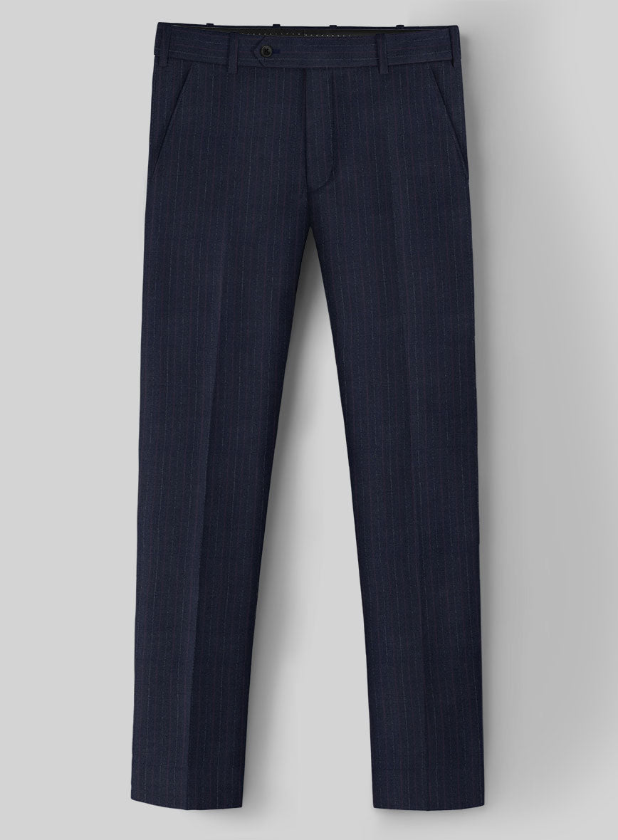 Marco Stretch Rivetti Stripe Wool Pants - StudioSuits