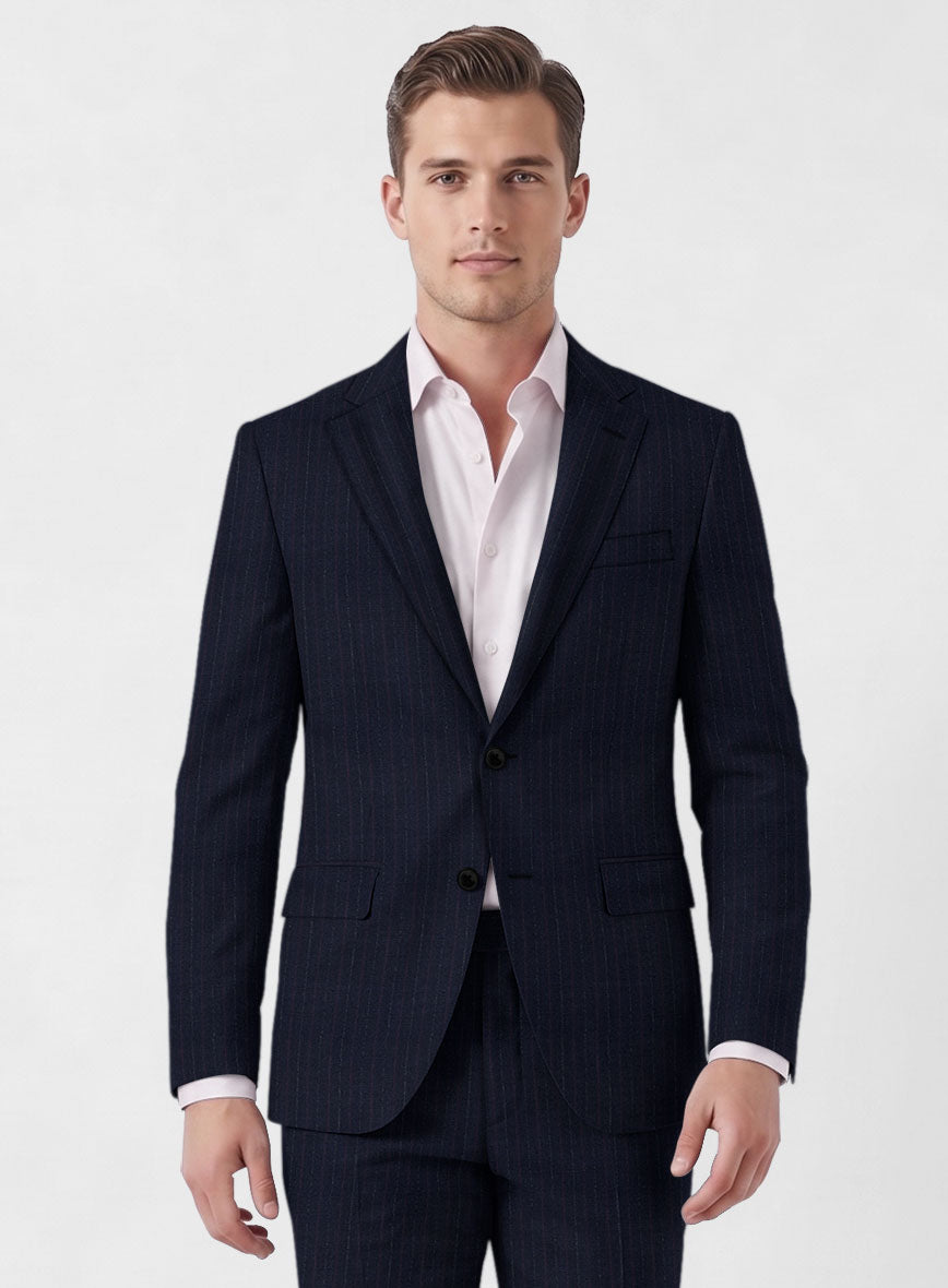 Marco Stretch Rivetti Stripe Wool Suit - StudioSuits