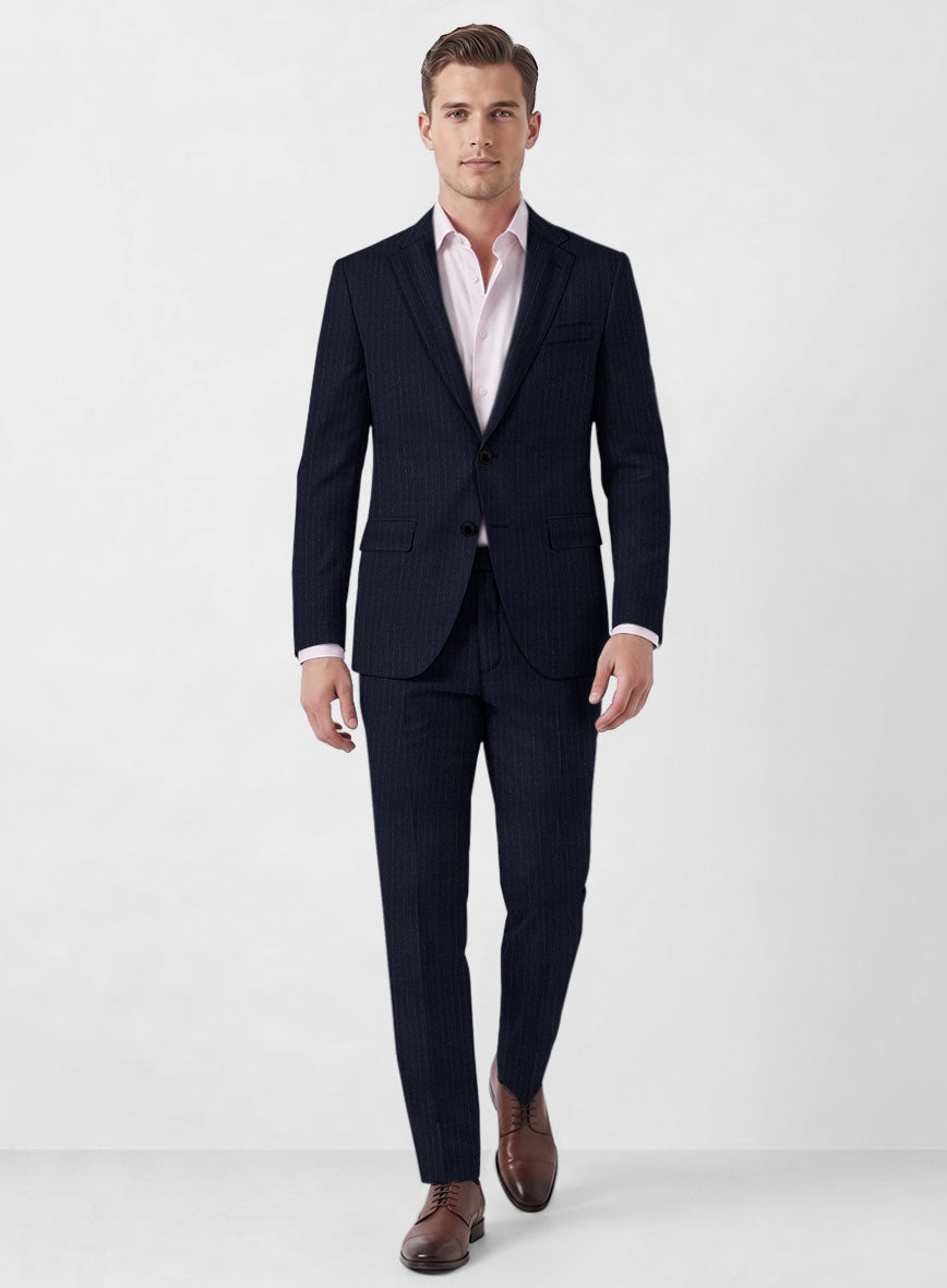 Marco Stretch Rivetti Stripe Wool Suit - StudioSuits
