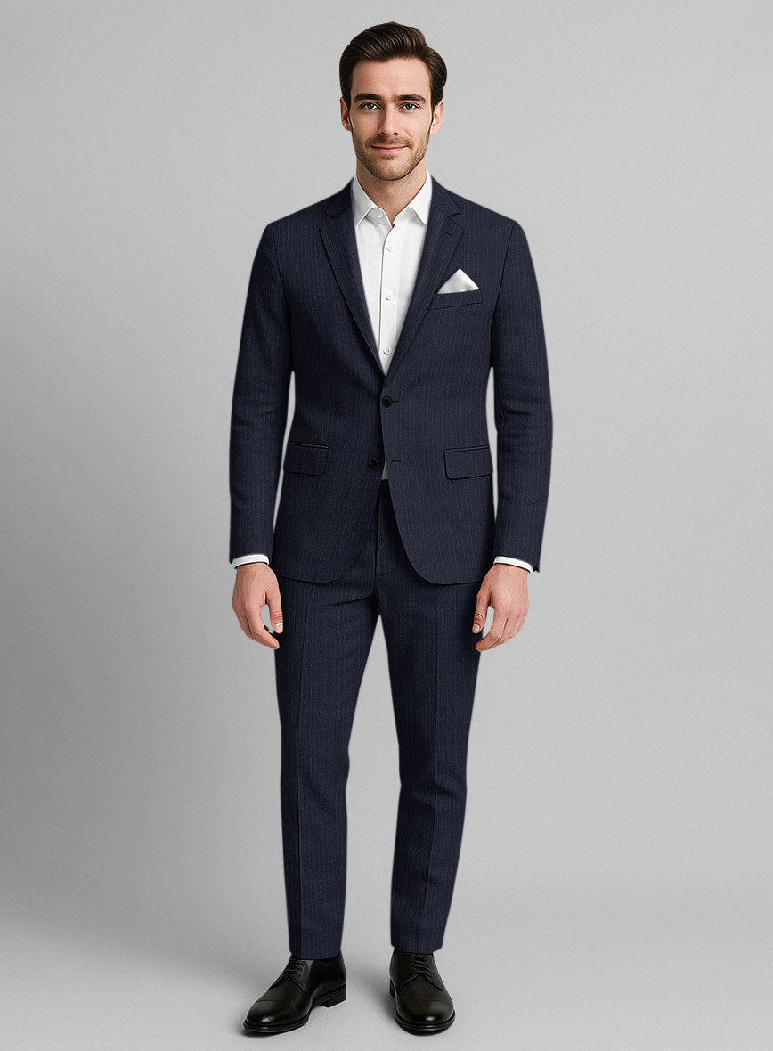 Marco Stretch Rivetti Stripe Wool Suit - StudioSuits