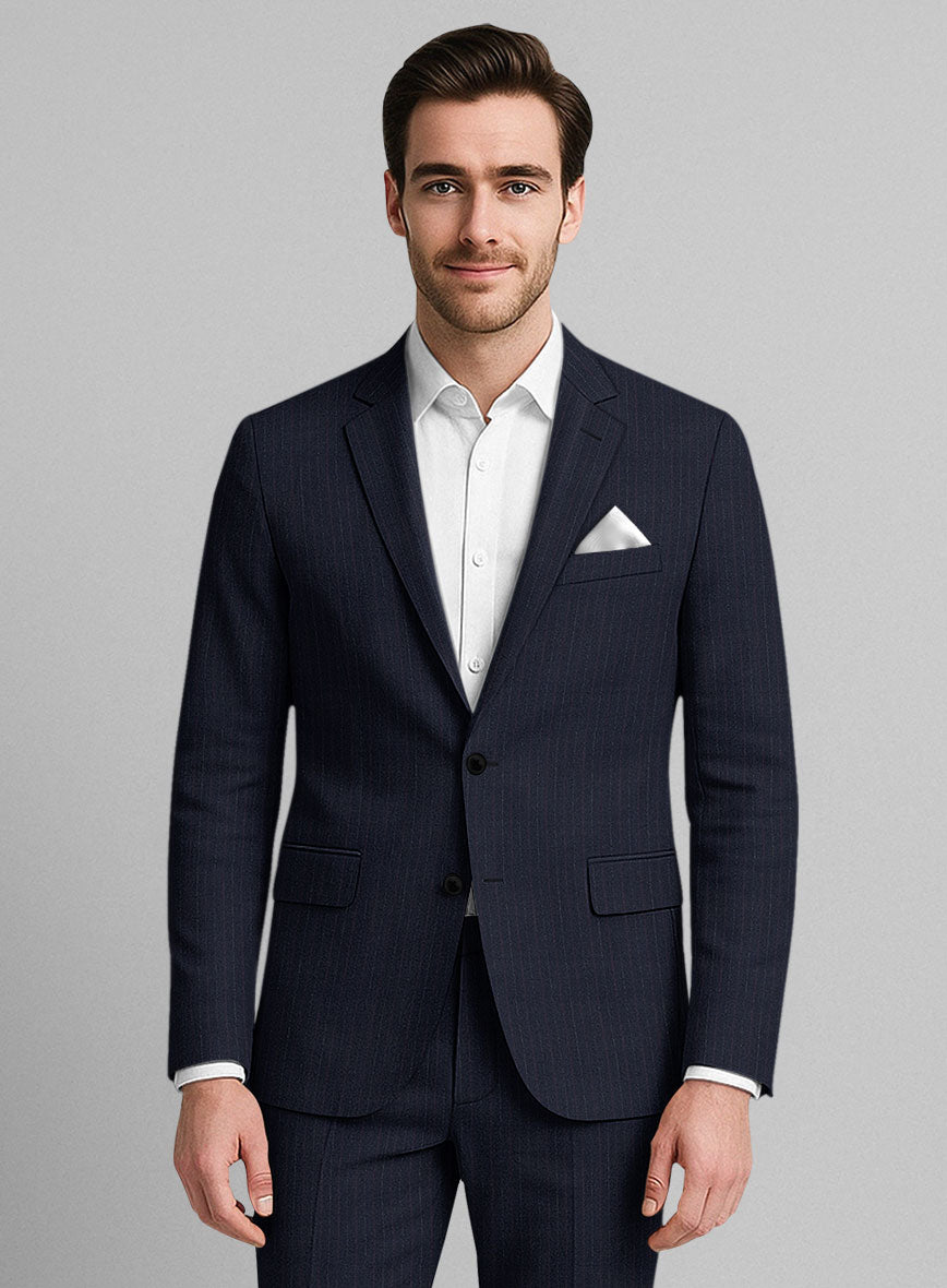 Marco Stretch Rivetti Stripe Wool Suit - StudioSuits