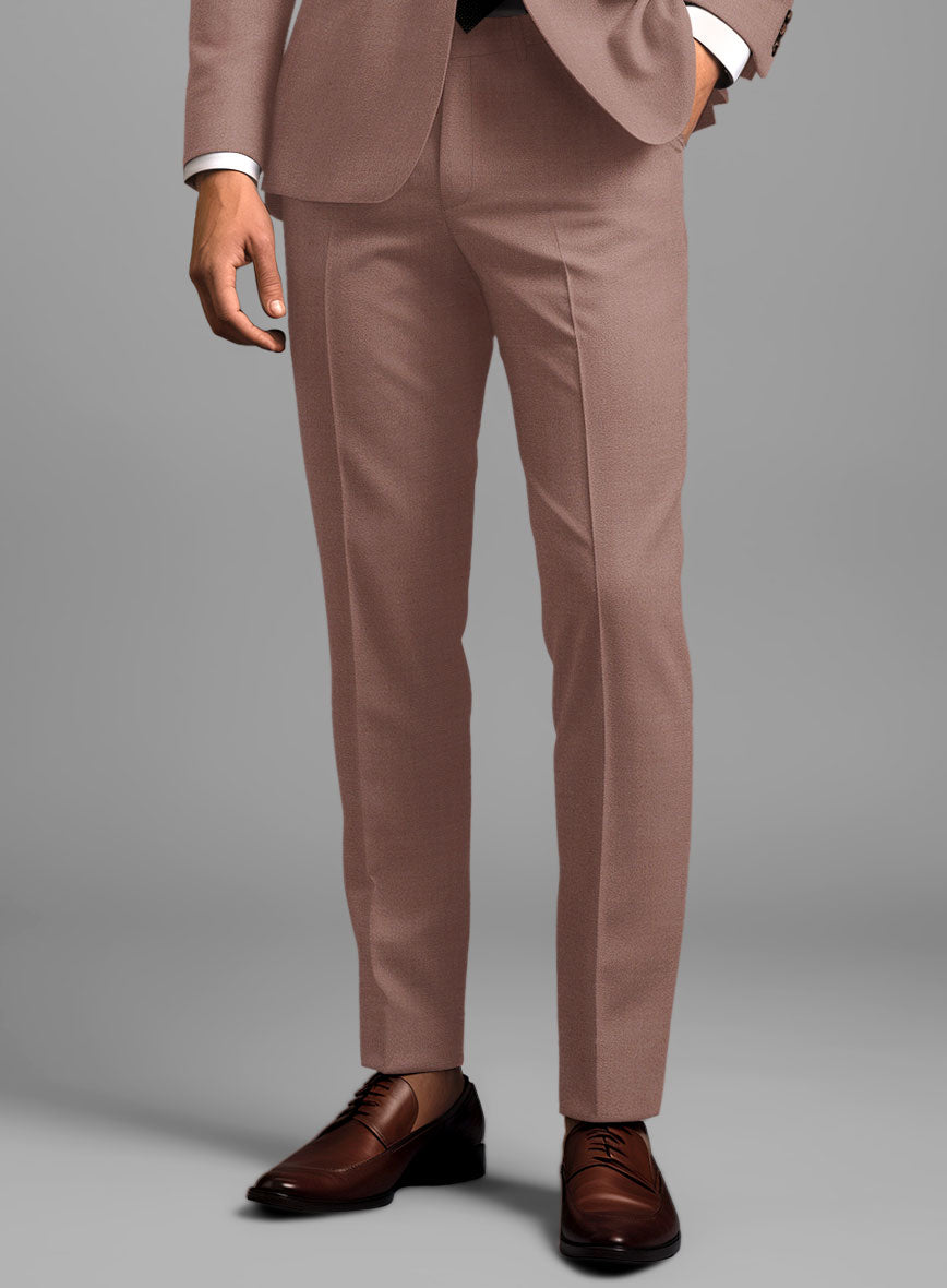 Marco Stretch Rose Taupe Wool Pants - StudioSuits