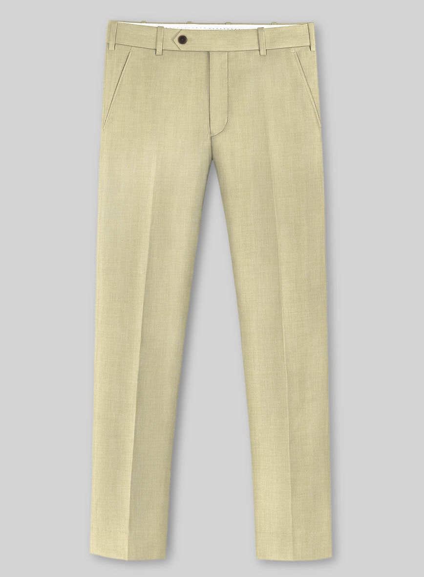 Marco Stretch Sahara Khaki Wool Pants - StudioSuits