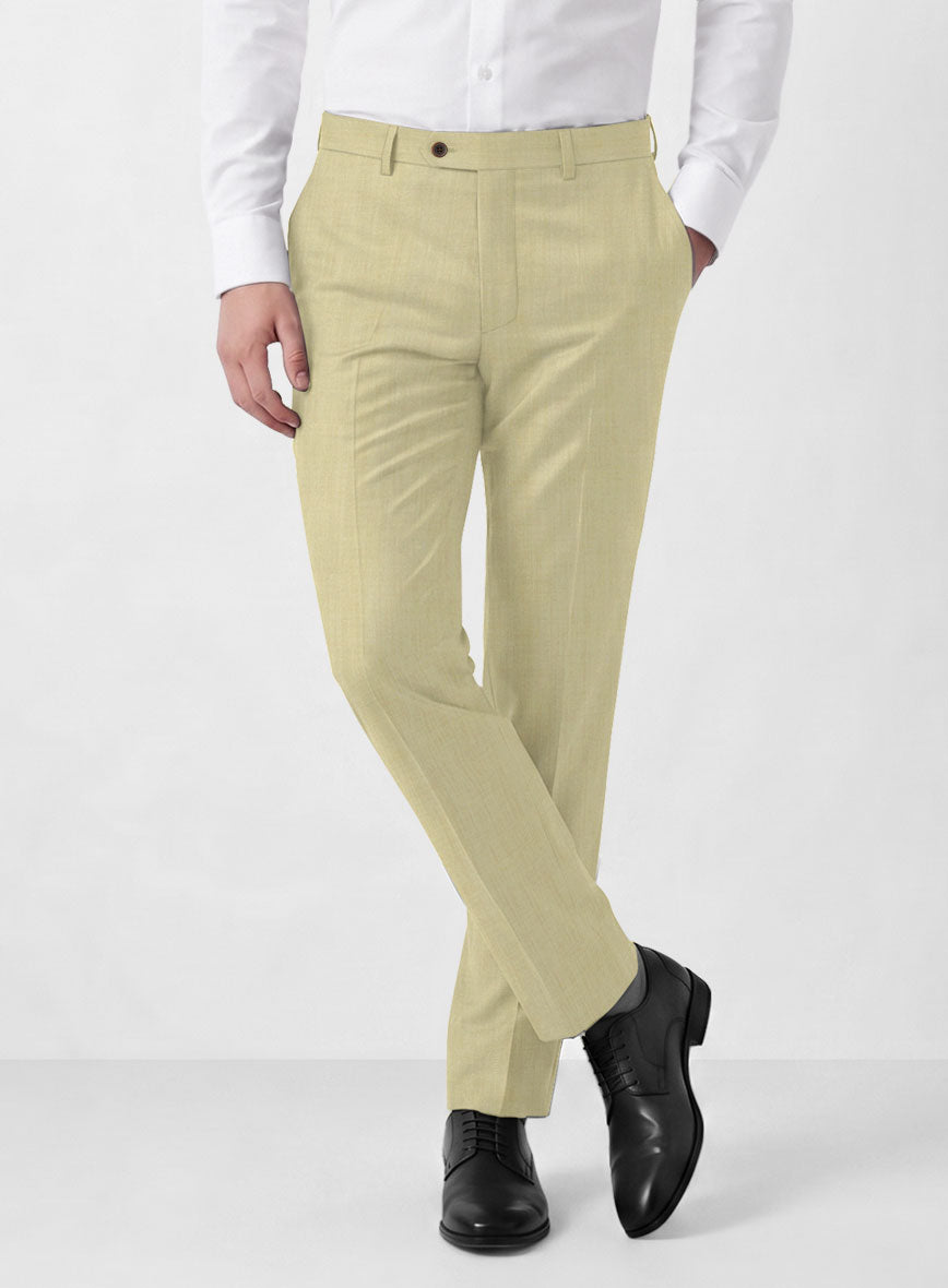 Marco Stretch Sahara Khaki Wool Pants - StudioSuits
