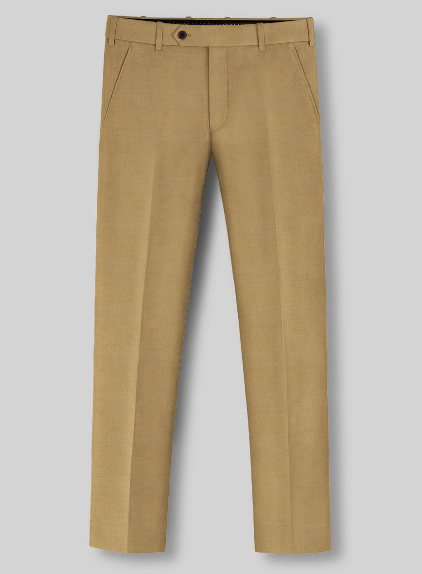 Marco Stretch Sand Brown Wool Pants - StudioSuits