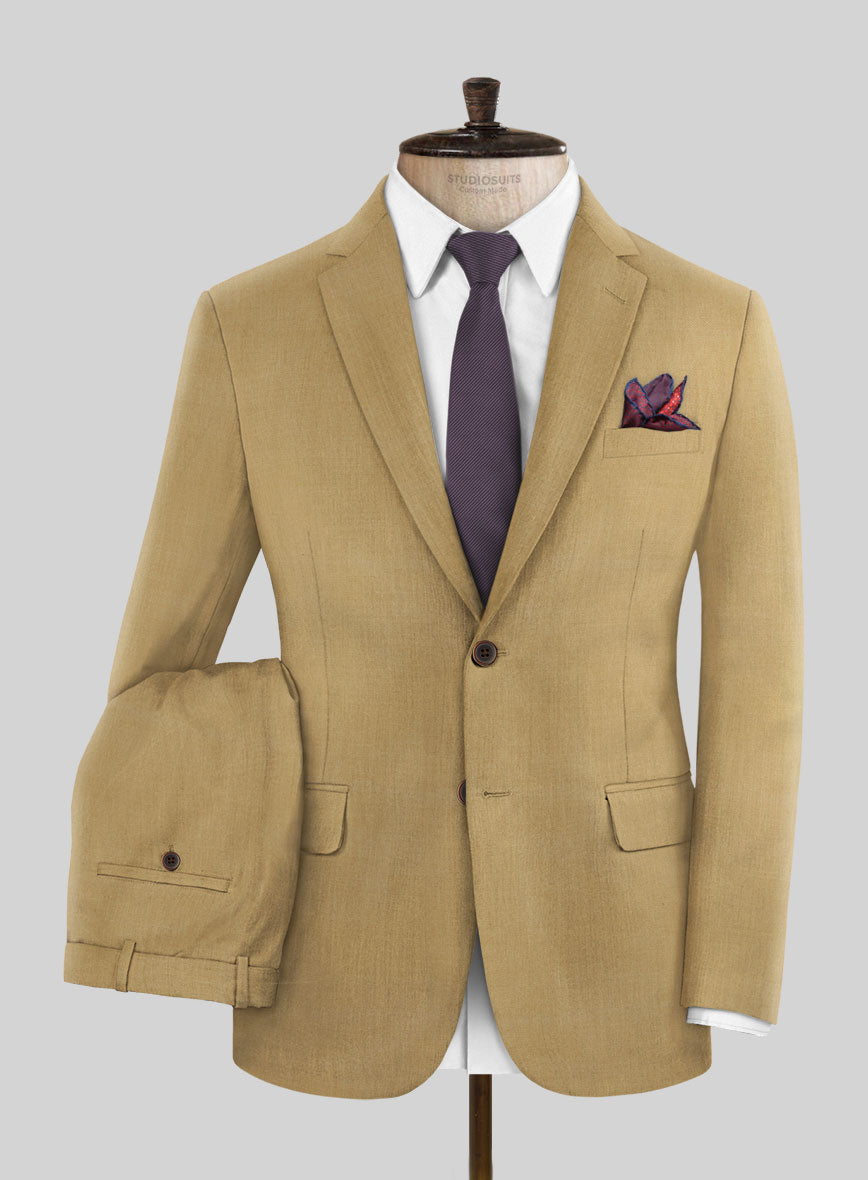 Marco Stretch Sand Brown Wool Suit - StudioSuits