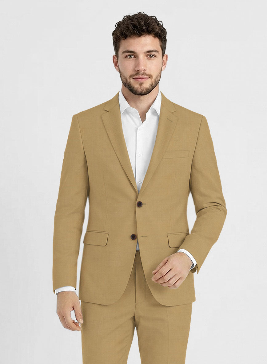 Marco Stretch Sand Brown Wool Suit - StudioSuits