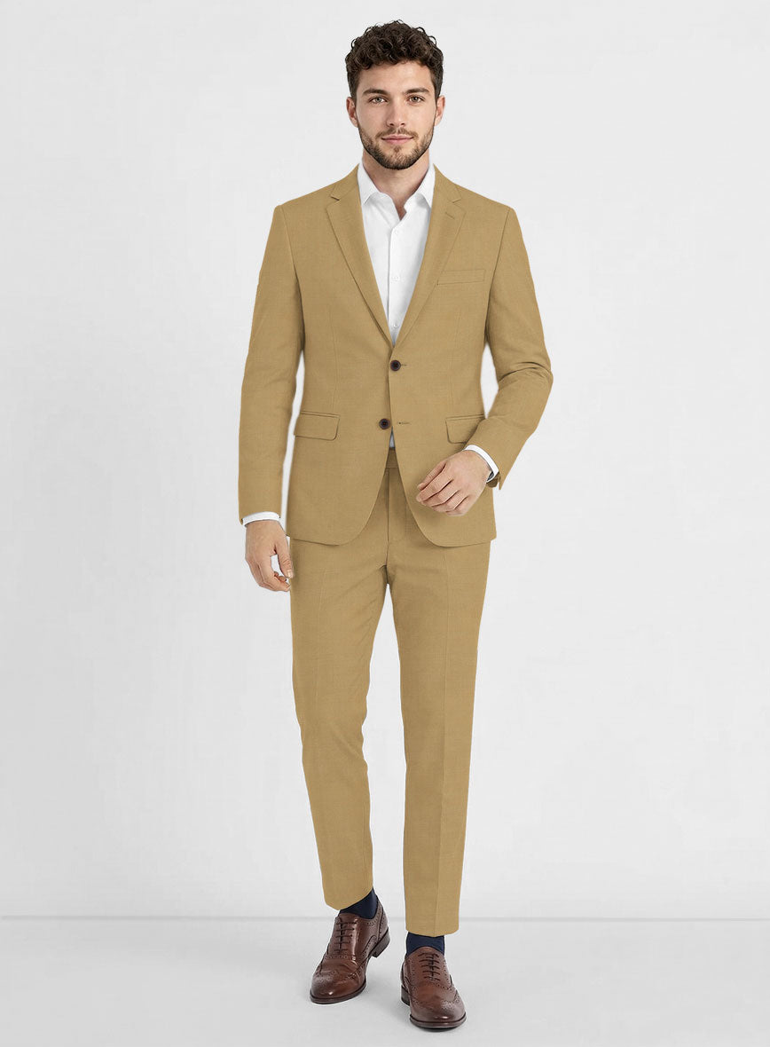 Marco Stretch Sand Brown Wool Suit - StudioSuits