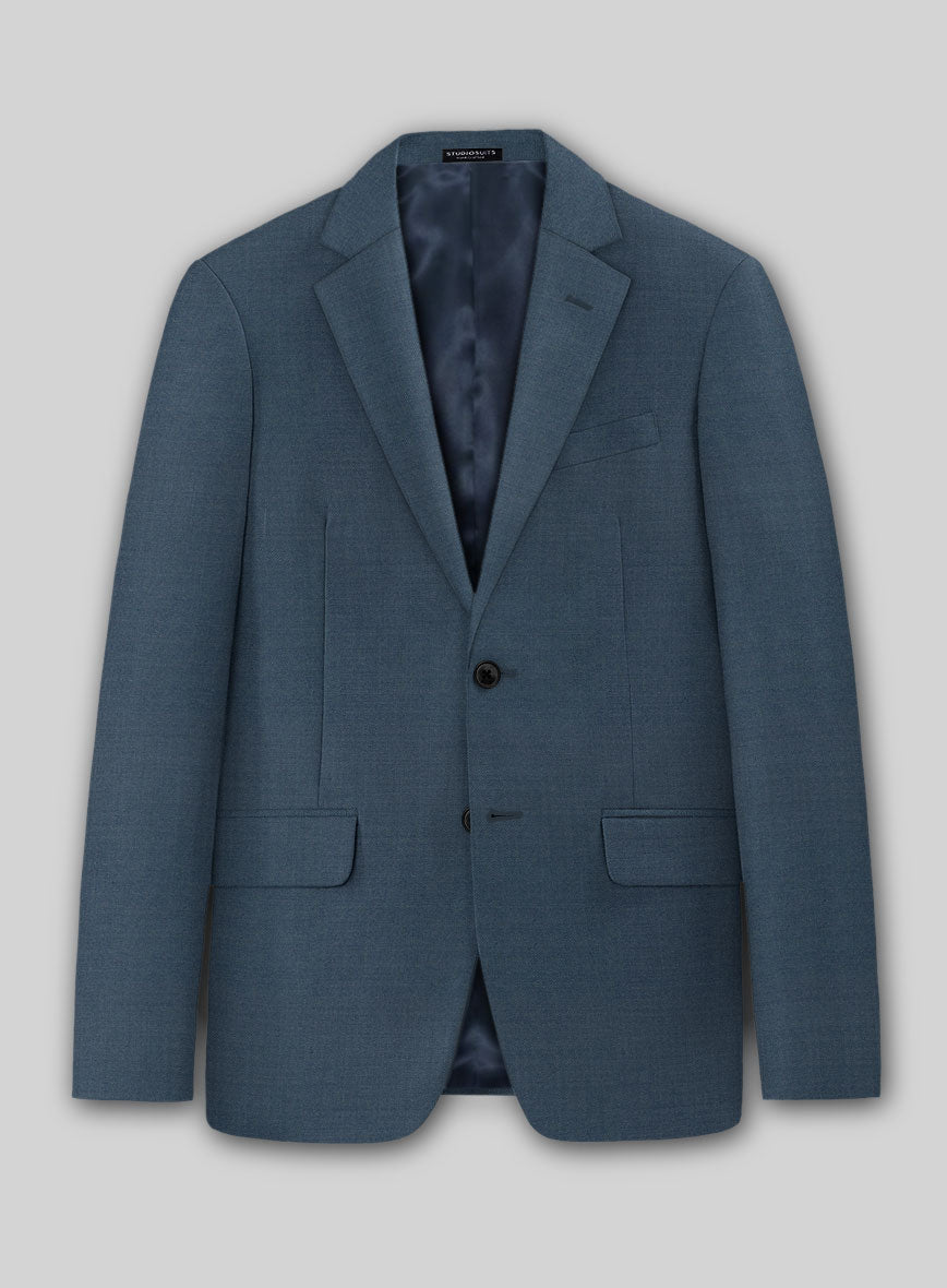 Marco Stretch Space Blue Wool Jacket - StudioSuits