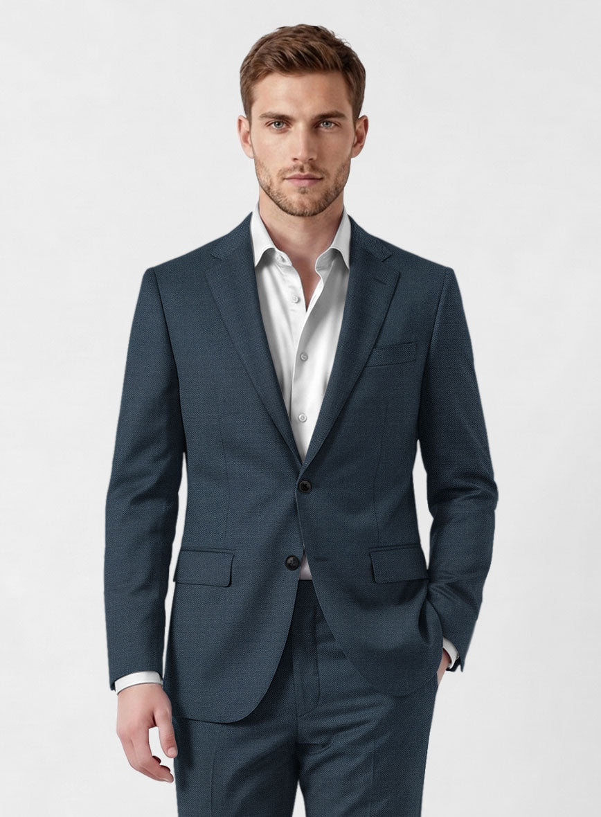 Marco Stretch Space Blue Wool Jacket - StudioSuits