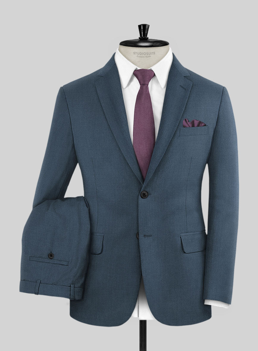 Marco Stretch Space Blue Wool Suit - StudioSuits
