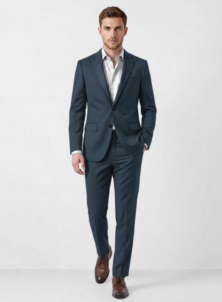 Marco Stretch Space Blue Wool Suit - StudioSuits