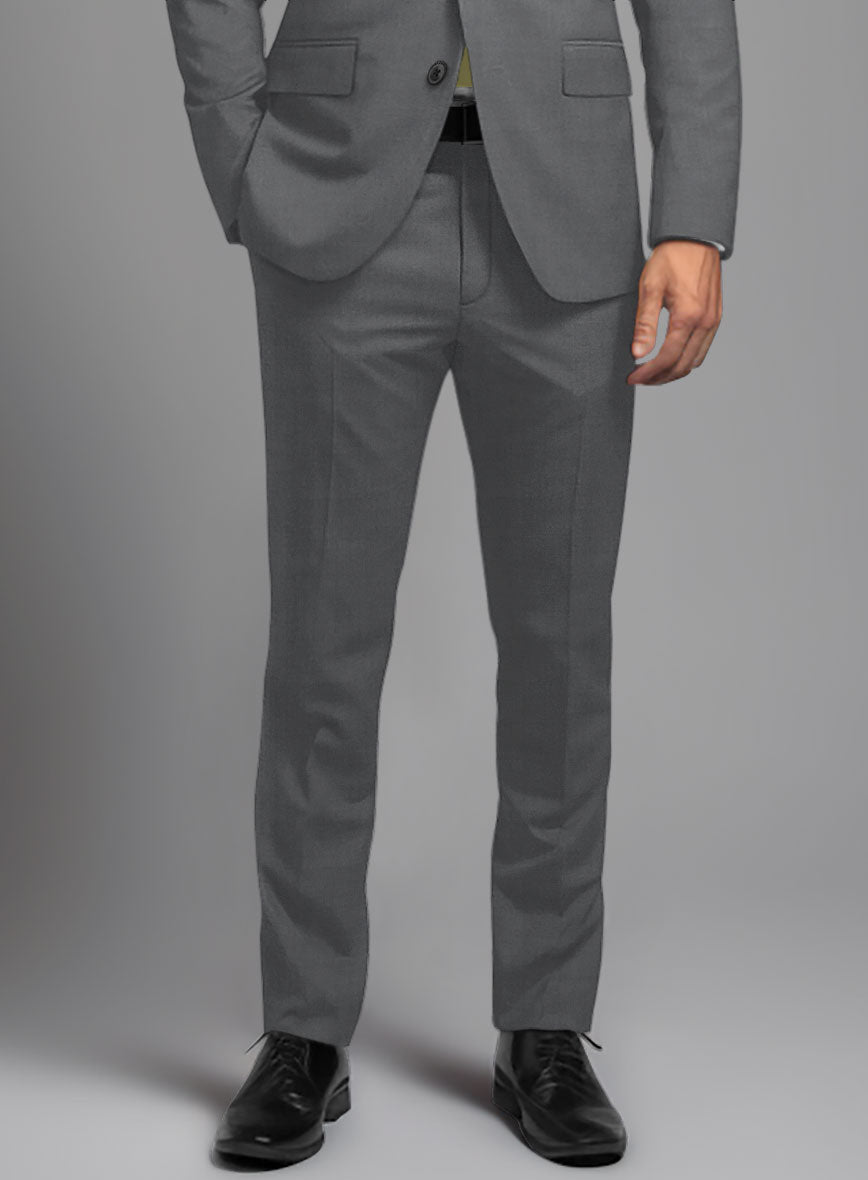 Marco Stretch Steel Gray Wool Pants - StudioSuits
