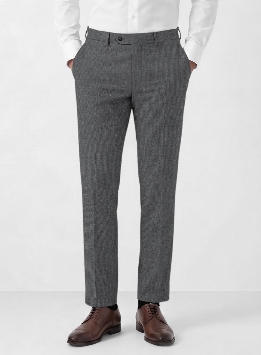 Marco Stretch Steel Gray Wool Pants - StudioSuits