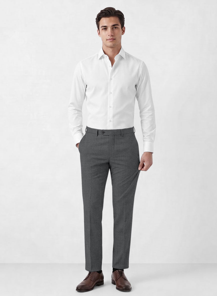 Marco Stretch Steel Gray Wool Pants - StudioSuits