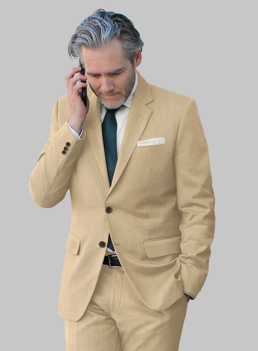 Marco Stretch Tan Wool Jacket - StudioSuits
