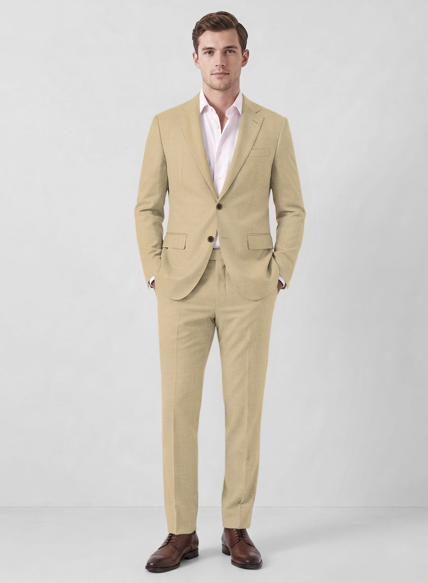 Marco Stretch Tan Wool Suit - StudioSuits