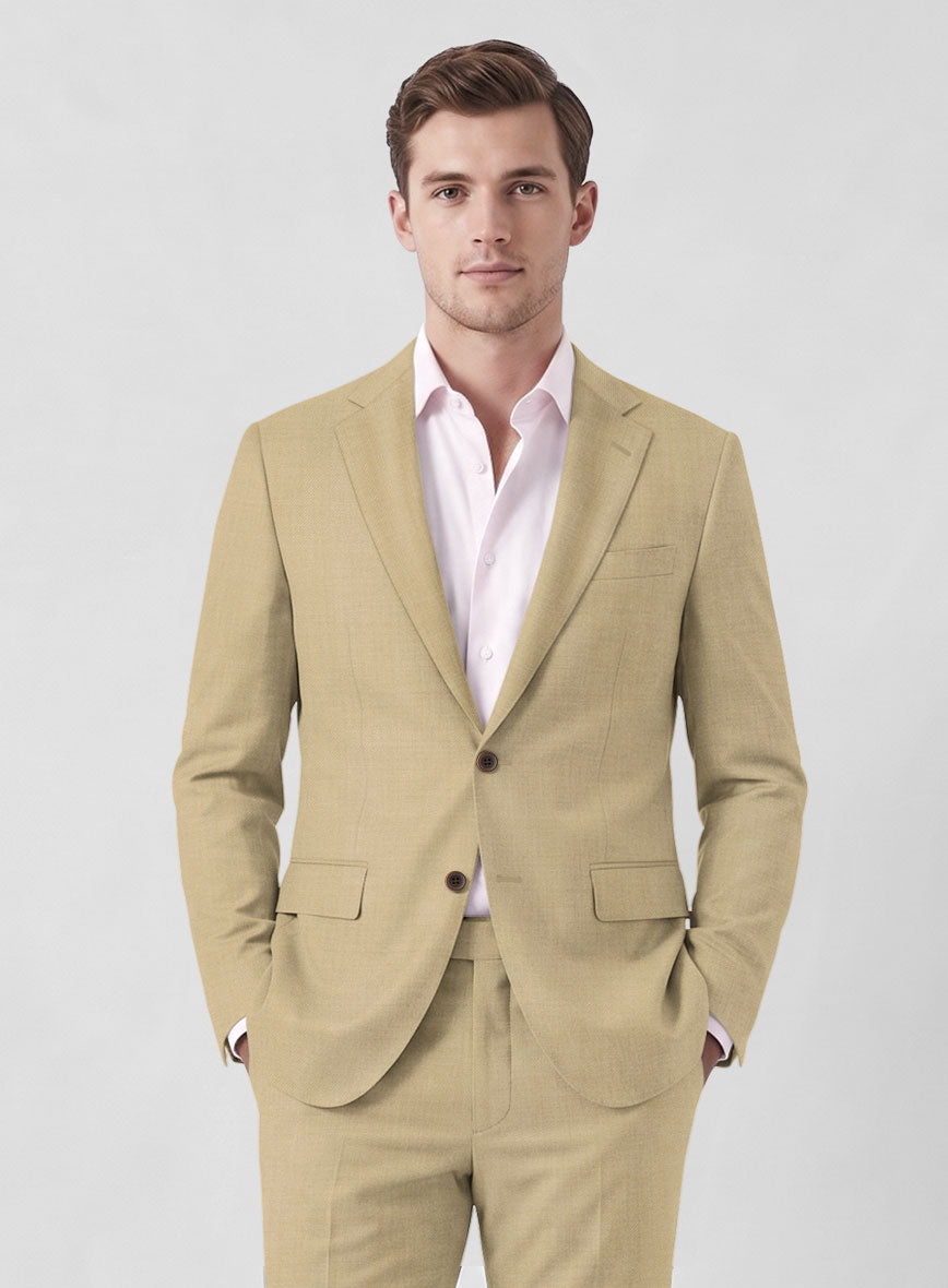 Marco Stretch Tan Wool Suit - StudioSuits