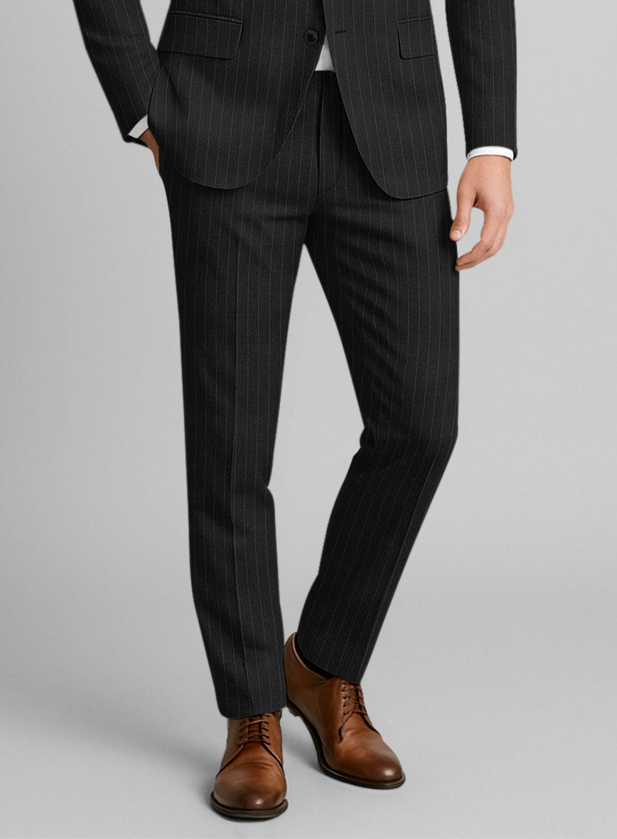 Marco Stretch Tenuzio Pinstripe Wool Pants - StudioSuits