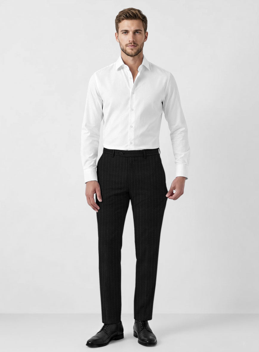 Marco Stretch Tenuzio Pinstripe Wool Pants - StudioSuits