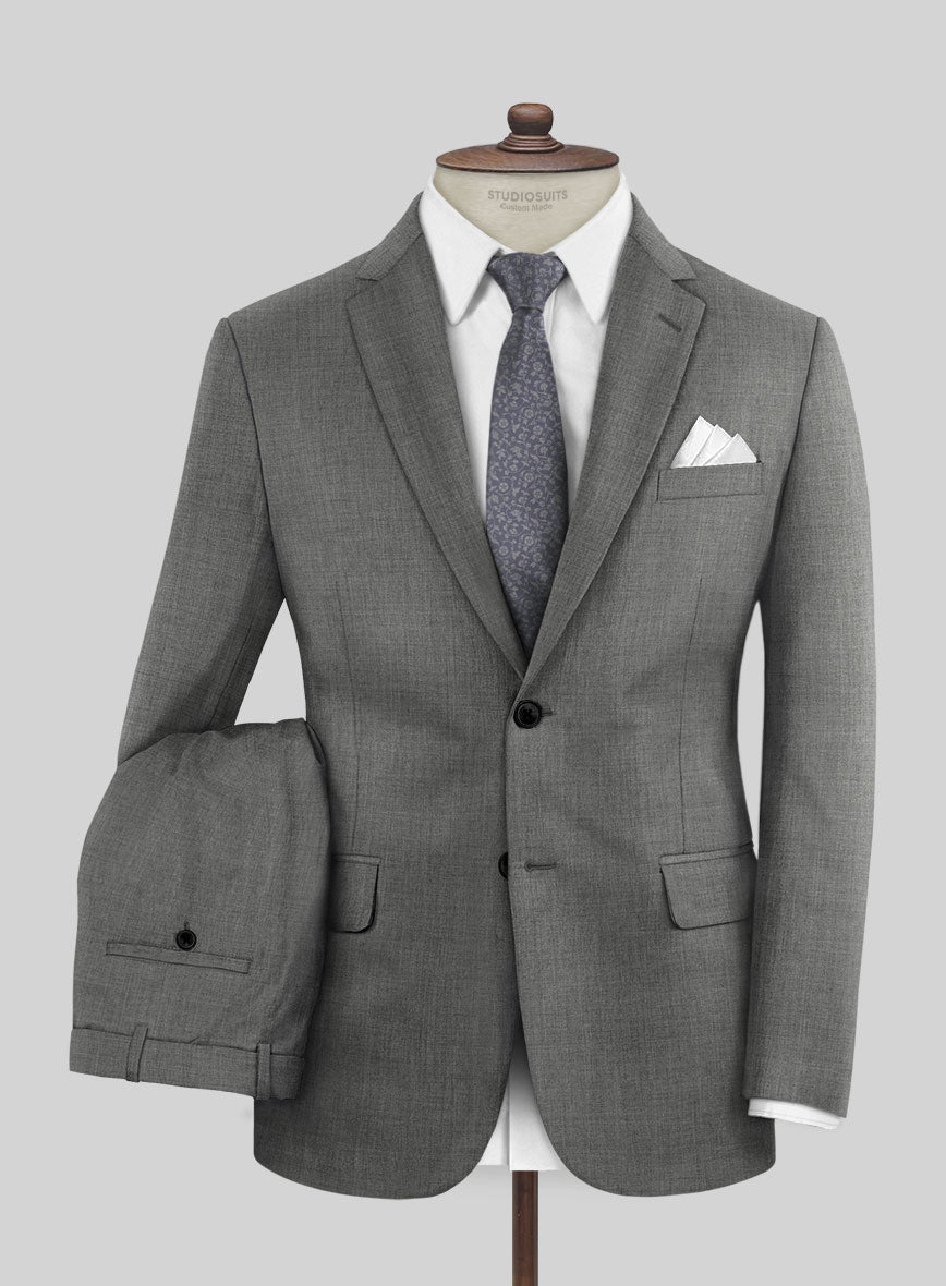 Marco Stretch Worsted Gray Wool Suit - StudioSuits