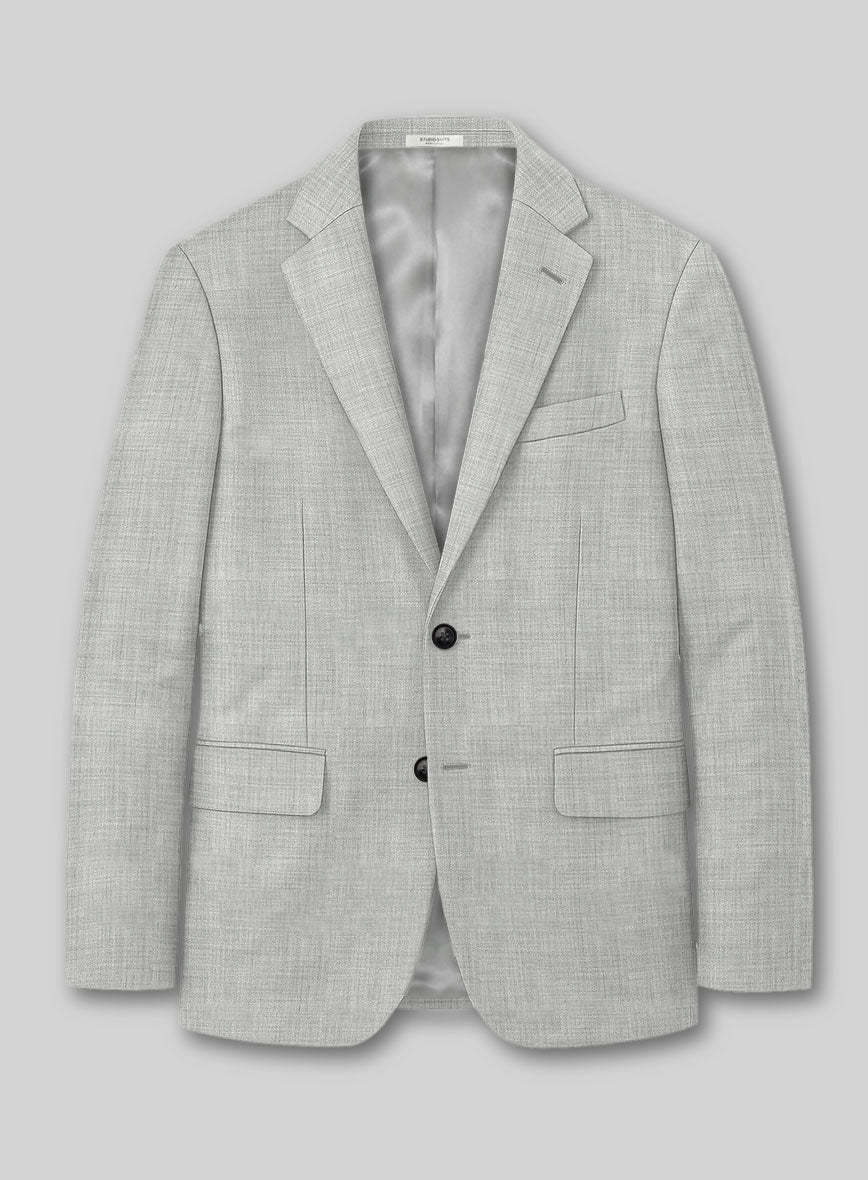 Marco Stretch Worsted Light Gray Wool Jacket - StudioSuits