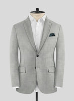 Marco Stretch Worsted Light Gray Wool Jacket - StudioSuits