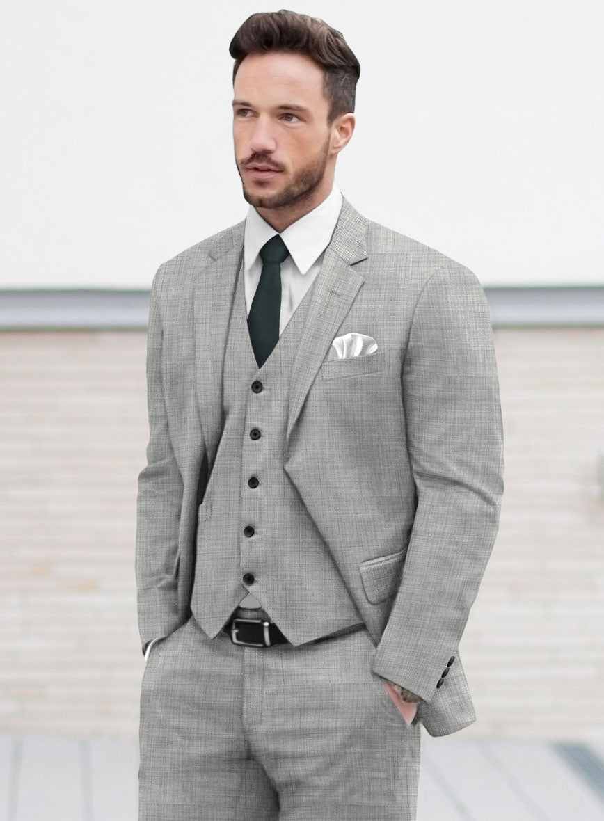 Marco Stretch Worsted Light Gray Wool Suit - StudioSuits