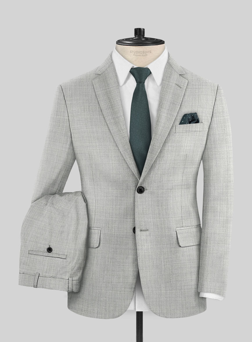 Marco Stretch Worsted Light Gray Wool Suit - StudioSuits