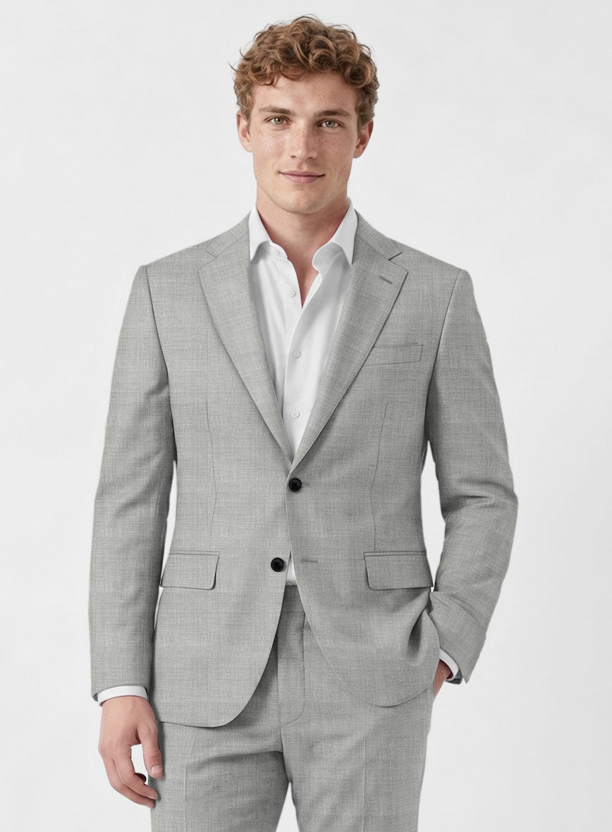 Marco Stretch Worsted Light Gray Wool Suit - StudioSuits