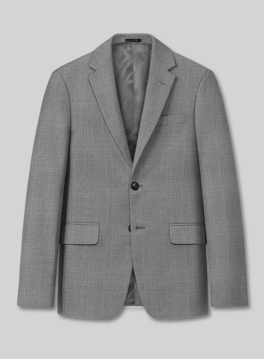 Marco Stretch Worsted Mid Gray Wool Jacket - StudioSuits