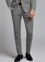 Marco Stretch Worsted Mid Gray Wool Pants - StudioSuits