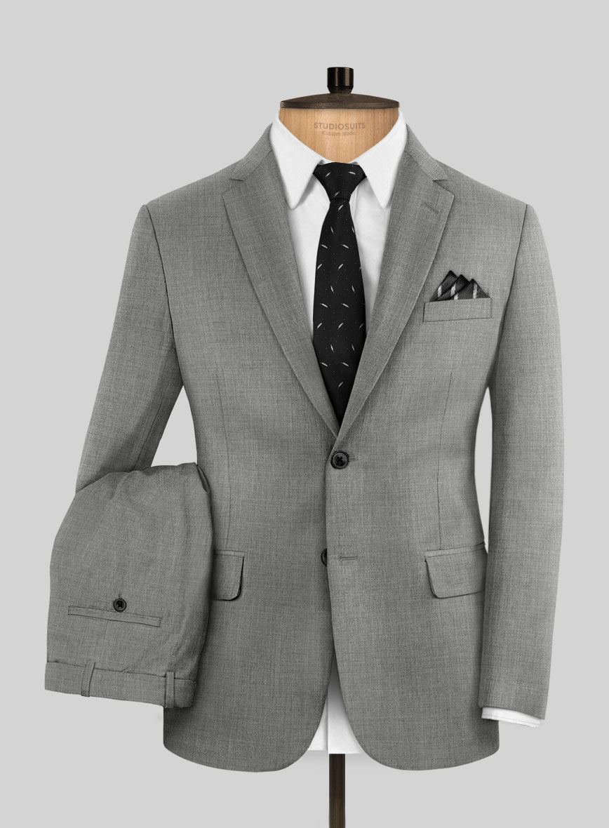 Marco Stretch Worsted Mid Gray Wool Suit - StudioSuits