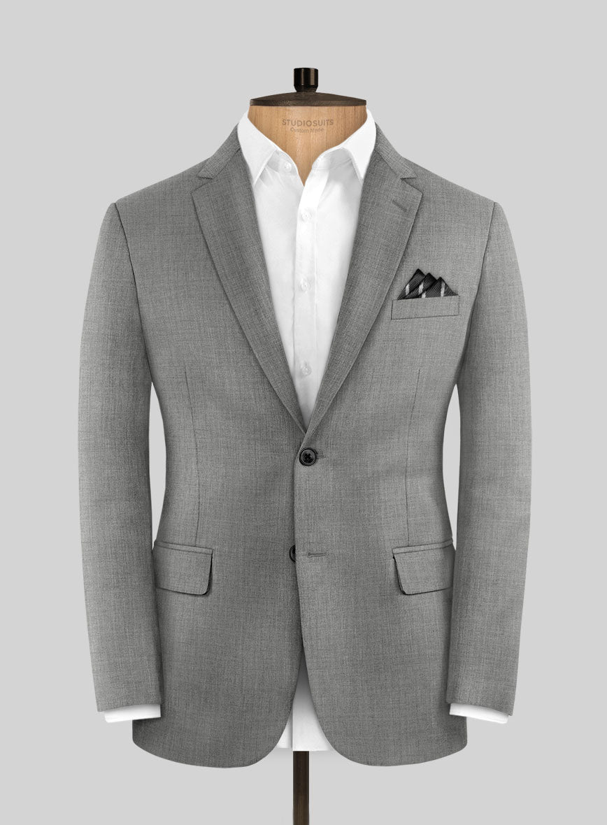 Marco Stretch Worsted Mid Gray Wool Suit - StudioSuits