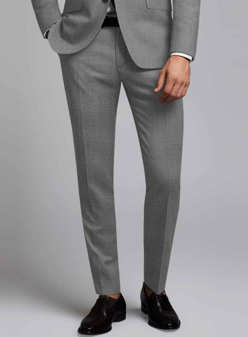 Marco Stretch Worsted Mid Gray Wool Suit - StudioSuits