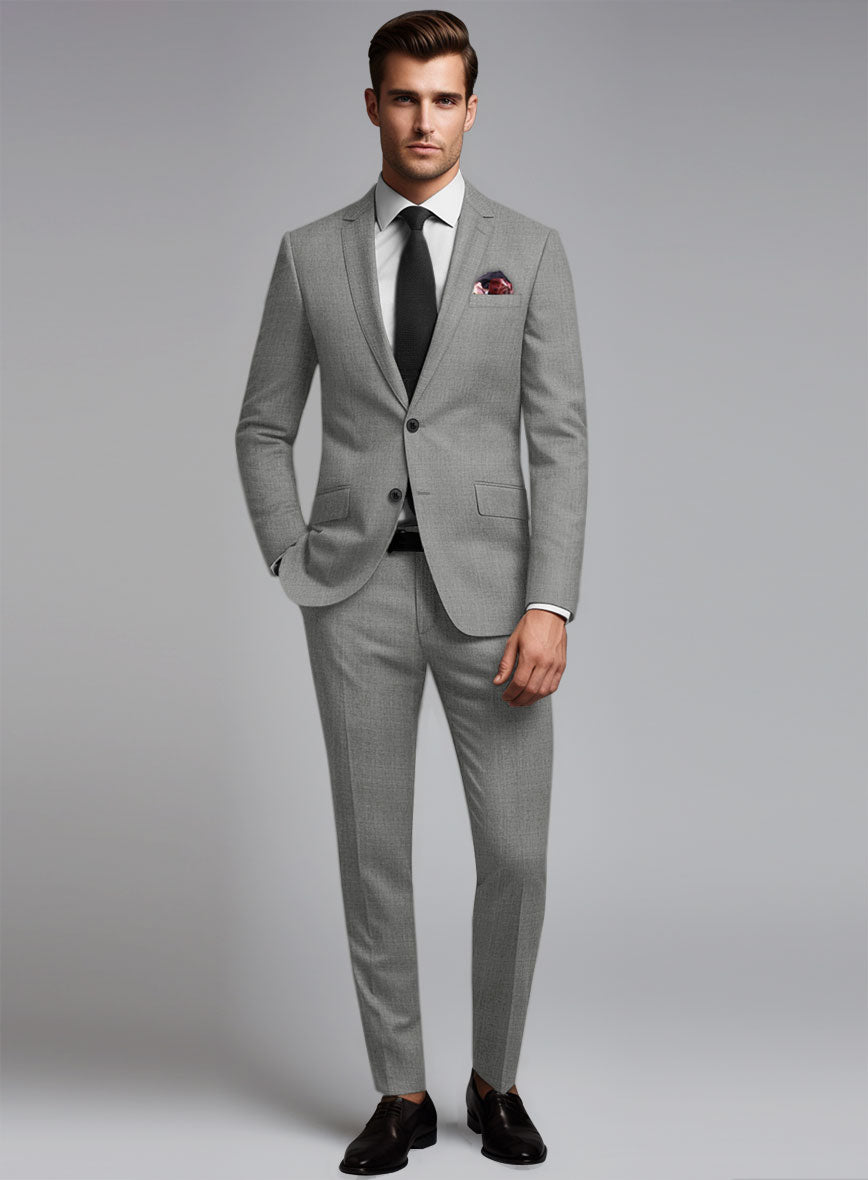 Marco Stretch Worsted Mid Gray Wool Suit - StudioSuits