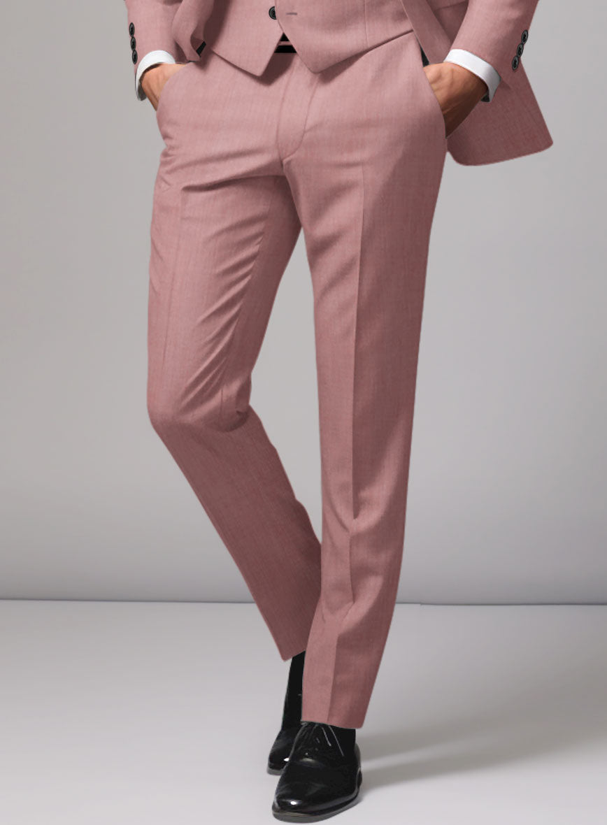 Marco Stretch Light Mauve Wool Pants - StudioSuits