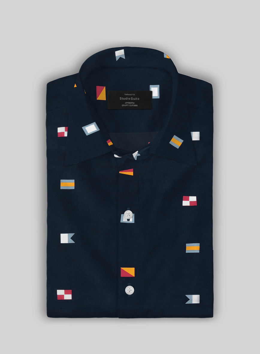 Mariner Signal Cotton Shirt - StudioSuits