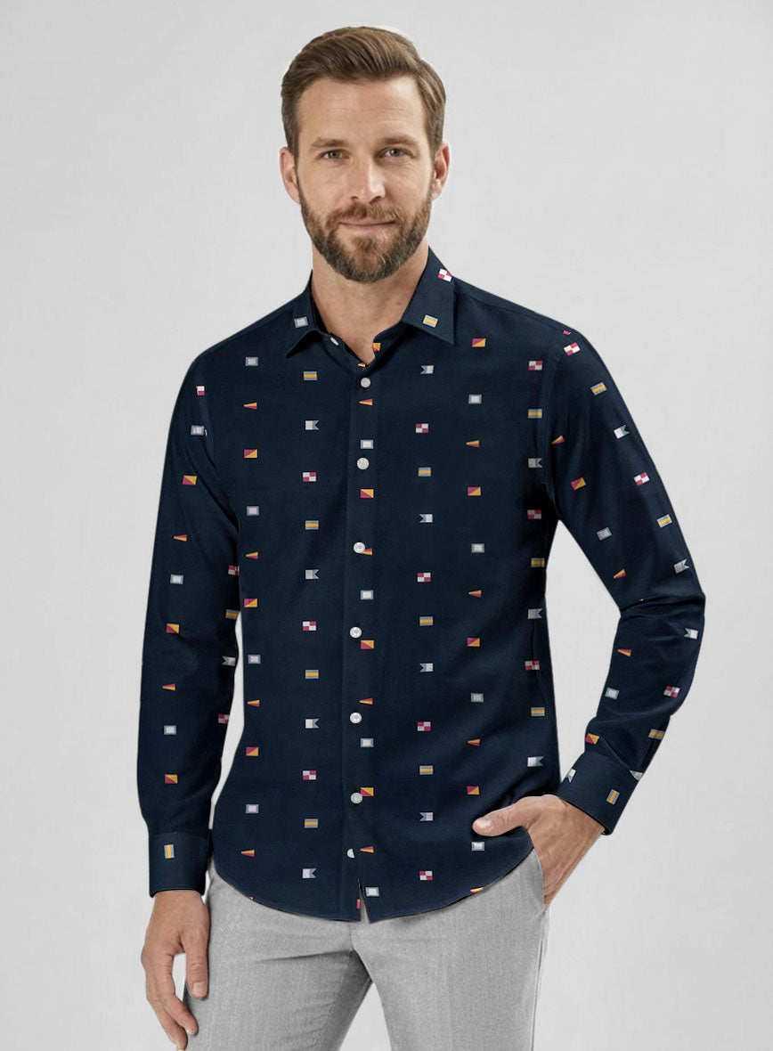 Mariner Signal Cotton Shirt - StudioSuits