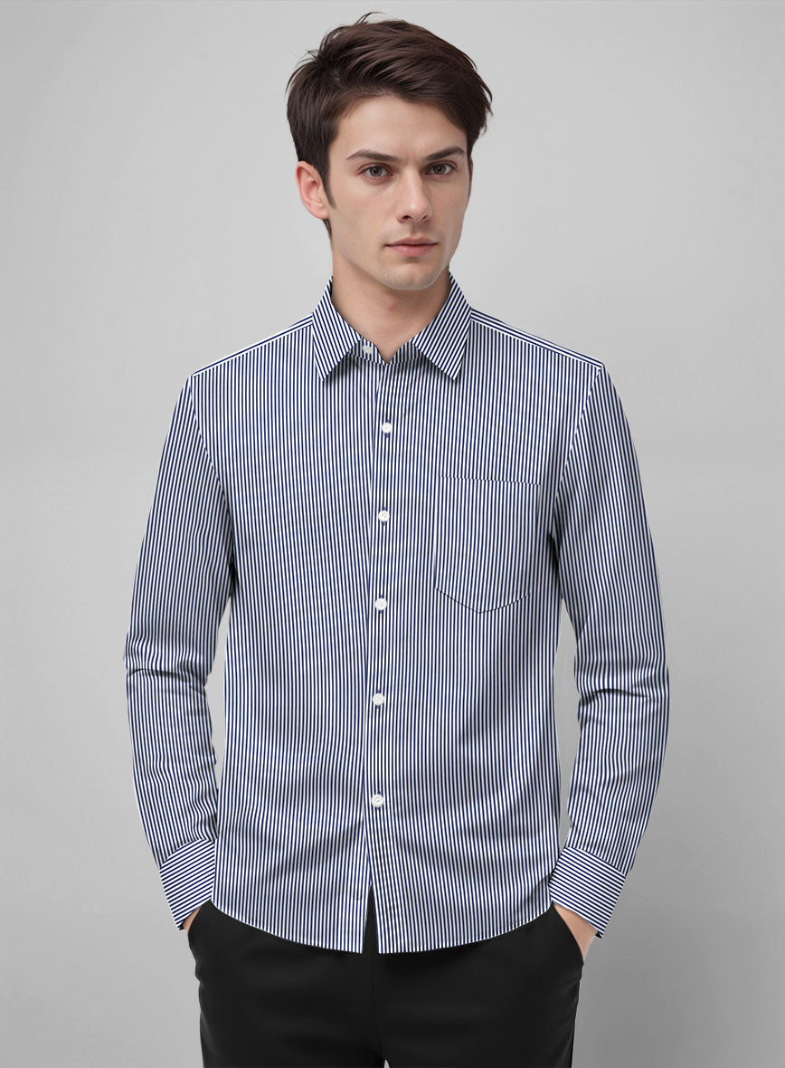 Mariner Stripe Cotton Shirt - StudioSuits