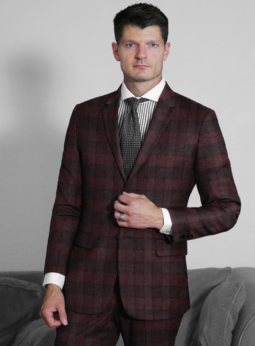 Maroon Arturo Cashmere Jacket - StudioSuits