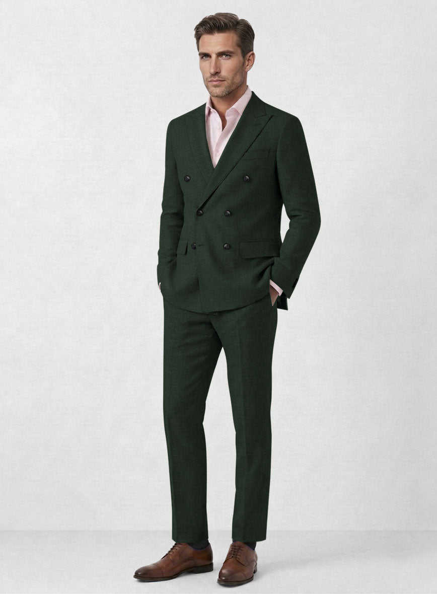 Martini Green Linen Double Breasted Suit - StudioSuits