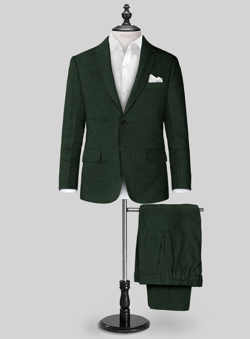 Martini Green Linen Boys Suit - StudioSuits