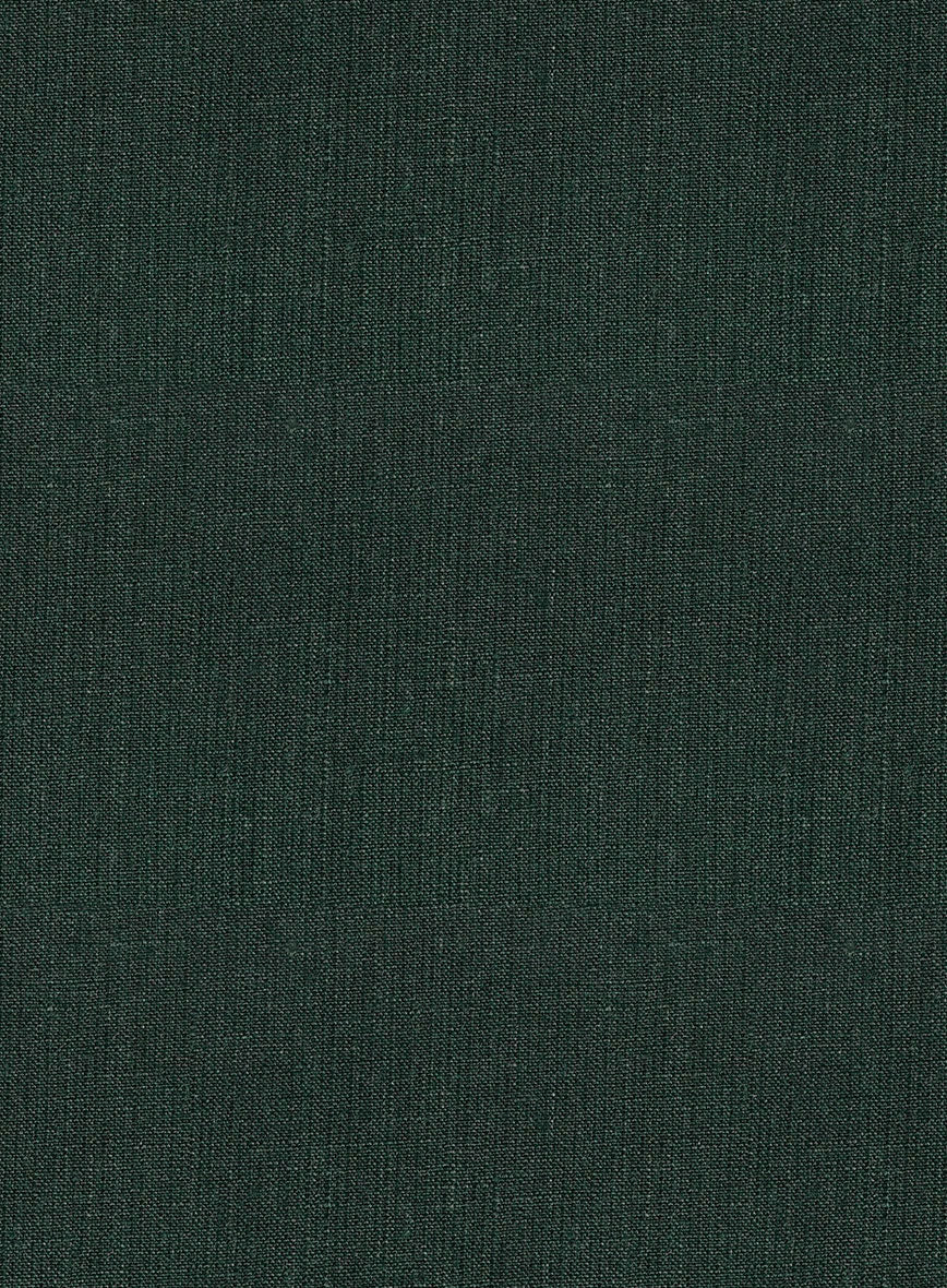 Martini Green Pure Linen Highland Trousers - StudioSuits