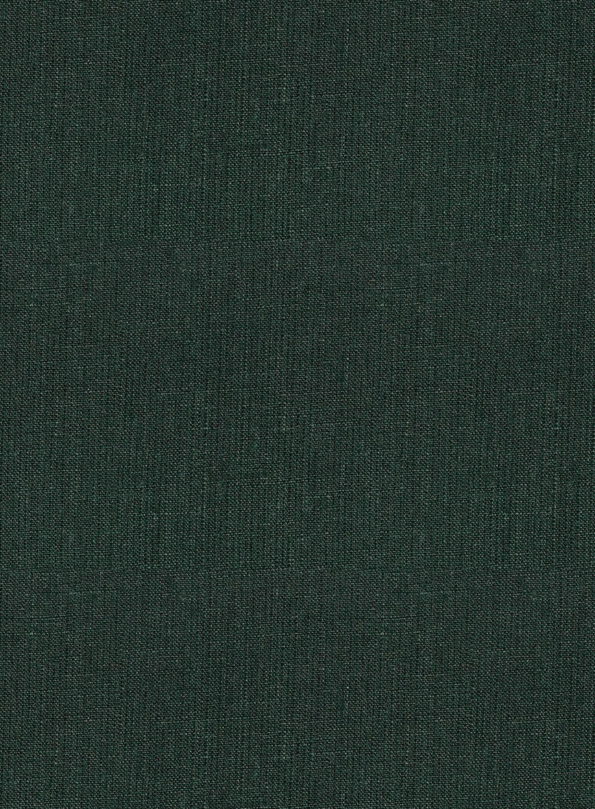 Martini Green Pure Linen Highland Trousers - StudioSuits