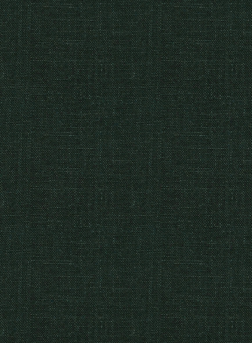 Martini Green Pure Linen Highland Trousers - StudioSuits