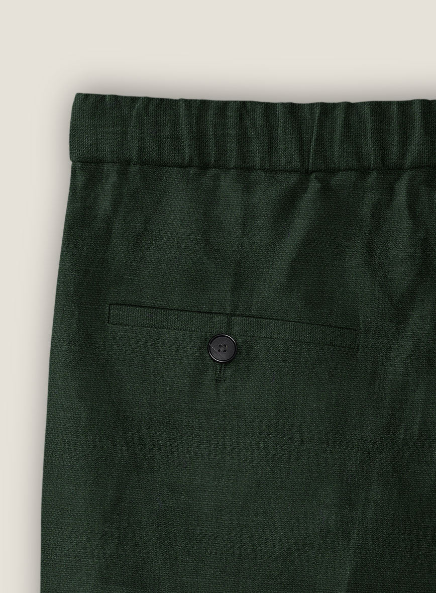 Martini Green Pure Linen Shorts - StudioSuits