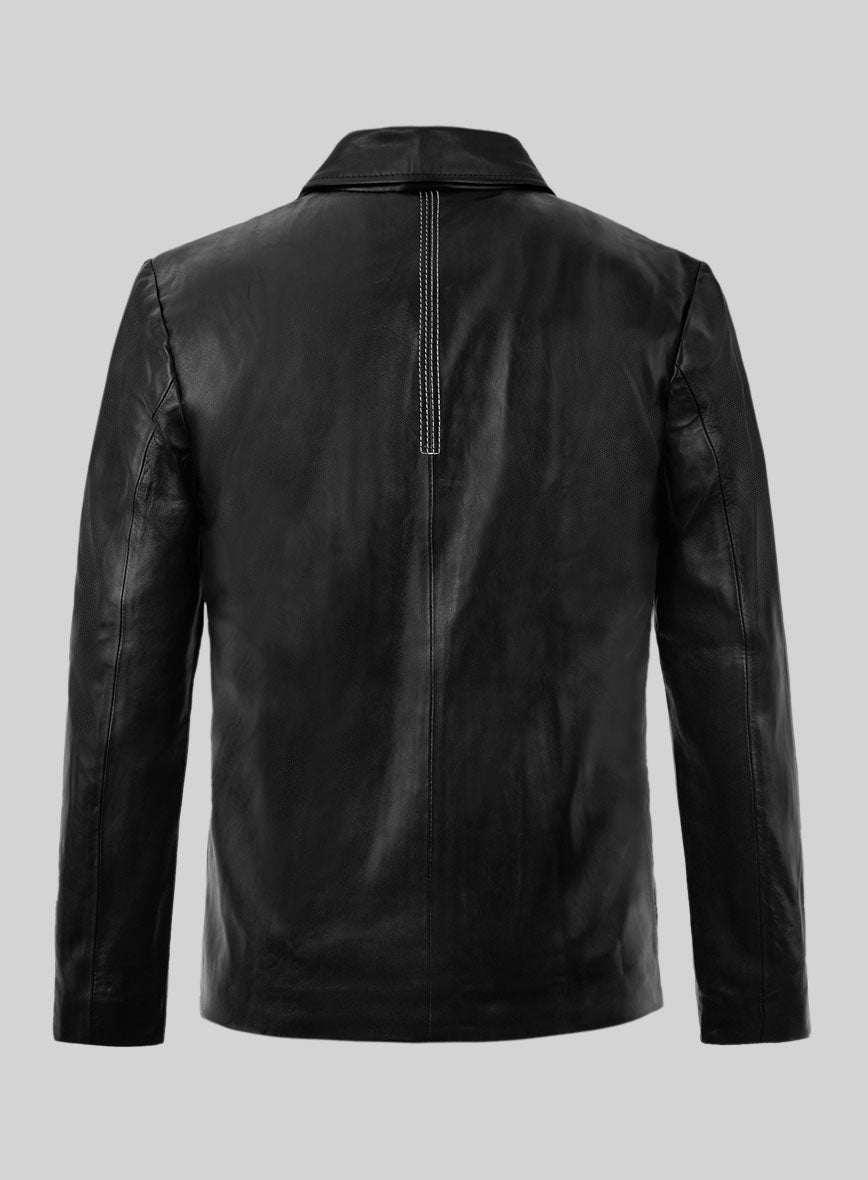 MavenBlaze Black Leather Jacket - StudioSuits