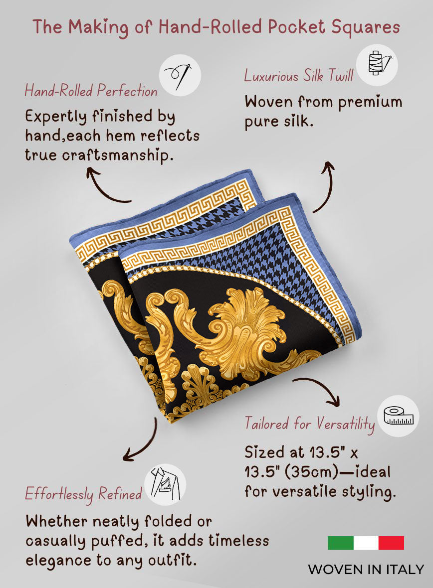 Medallion Silk Pocket Square - StudioSuits