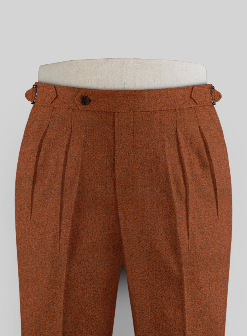 Melange Rust Highland Tweed Trousers - StudioSuits